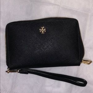Tory Burch zip wallet with wrist strap